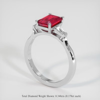 1.62 Ct. Ruby Ring, 18K White Gold 2
