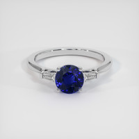 1.30 Ct. Blue Sapphire Ring, 18K White Gold 1