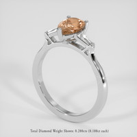 1.38 Ct. Padparadscha Sapphire Ring, 18K White Gold 2