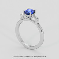 1.15 Ct. Blue Sapphire Ring, 18K White Gold 2