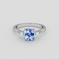 2.57 Ct. Blue Sapphire Ring, 18K White Gold 1
