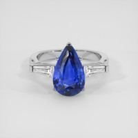 3.55 Ct. Blue Sapphire Ring, 18K White Gold 1