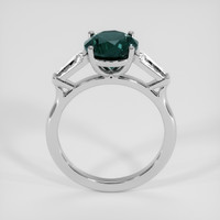 2.53 Ct. Bluish Green Sapphire Ring, 18K White Gold 3