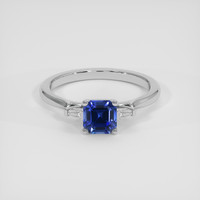 0.99 Ct. Blue Sapphire Ring, 18K White Gold 1
