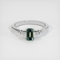 0.89 Ct. Sapphire Ring, 18K White Gold 1