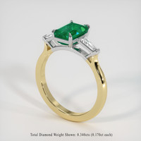 1.61 Ct. Emerald Ring, 18K White & Yellow 2