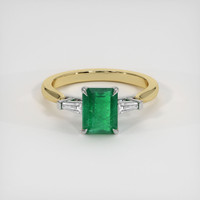 1.71 Ct. Emerald Ring, 18K White & Yellow 1
