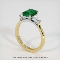 1.71 Ct. Emerald Ring, 18K White & Yellow 2