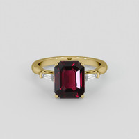 4.08 Ct. Red Garnet Ring, 10K Yellow Gold 1