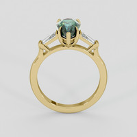 2.57 Ct. Bluish Green Sapphire Ring, 10K Yellow Gold 3