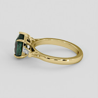 2.57 Ct. Bluish Green Sapphire Ring, 10K Yellow Gold 4