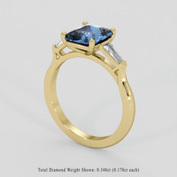 1.79 Ct. Greenish Blue Sapphire Ring, 10K Yellow Gold 2