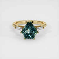 2.53 Ct. Greenish Blue Sapphire Ring, 10K Yellow Gold 1