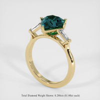 2.53 Ct. Greenish Blue Sapphire Ring, 10K Yellow Gold 2
