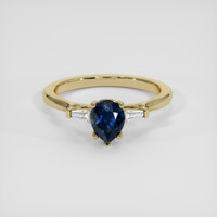1.33 Ct. Blue Sapphire Ring, 14K Yellow Gold 1