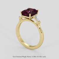 4.08 Ct. Red Garnet Ring, 14K Yellow Gold 2