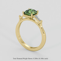 1.56 Ct. Yellowish Green Sapphire Ring, 14K Yellow Gold 2
