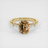 2.50 Ct. Brown Sapphire Ring, 14K Yellow Gold 1