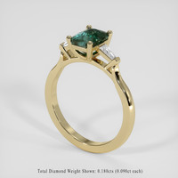 1.58 Ct. Bluish Green Sapphire Ring, 14K Yellow Gold 2