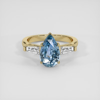 2.57 Ct. Blue Sapphire Ring, 14K Yellow Gold 1