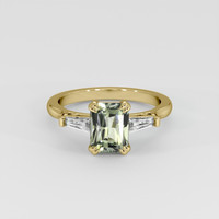 1.76 Ct. Green Sapphire Ring, 14K Yellow Gold 1