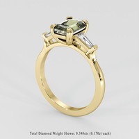 1.76 Ct. Green Sapphire Ring, 14K Yellow Gold 2