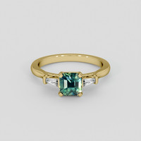 1.51 Ct. Bluish Green Sapphire Ring, 14K Yellow Gold 1