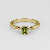 0.60 Ct. Greenish Yellow Sapphire Ring, 14K Yellow Gold 1