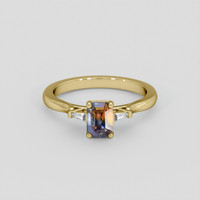1.12 Ct. Bi Color Sapphire Ring, 14K Yellow Gold 1