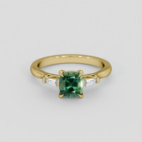 1.19 Ct. Bluish Green Sapphire Ring, 14K Yellow Gold 1