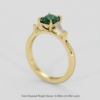 1.19 Ct. Bluish Green Sapphire Ring, 14K Yellow Gold 2