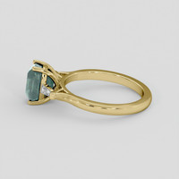 2.29 Ct. Bluish Green Sapphire Ring, 14K Yellow Gold 4