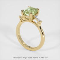 3.16 Ct. Yellowish Green Sapphire Ring, 14K Yellow Gold 2