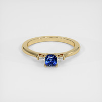 0.53 Ct. Blue Sapphire Ring, 18K Yellow Gold 1