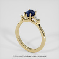 1.33 Ct. Blue Sapphire Ring, 18K Yellow Gold 2