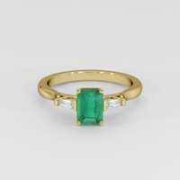 0.86 Ct. Emerald Ring, 18K Yellow Gold 1