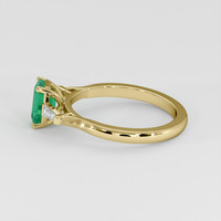 0.86 Ct. Emerald Ring, 18K Yellow Gold 4