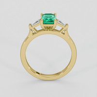 0.89 Ct. Emerald Ring, 18K Yellow Gold 3