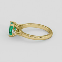 0.89 Ct. Emerald Ring, 18K Yellow Gold 4