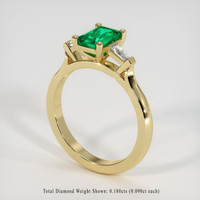 0.78 Ct. Emerald Ring, 18K Yellow Gold 2