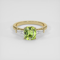 2.10 Ct. Yellowish Green Peridot Ring, 18K Yellow Gold 1