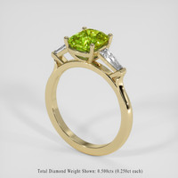 2.10 Ct. Yellowish Green Peridot Ring, 18K Yellow Gold 2