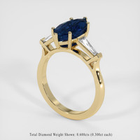 3.53 Ct. Blue Sapphire Ring, 18K Yellow Gold 2