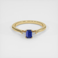0.57 Ct. Blue Sapphire Ring, 18K Yellow Gold 1