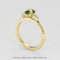 0.83 Ct. Yellowish Green Sapphire Ring, 18K Yellow Gold 2