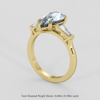 2.83 Ct. Greyish Blue Sapphire Ring, 18K Yellow Gold 2