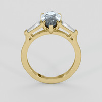 2.83 Ct. Greyish Blue Sapphire Ring, 18K Yellow Gold 3
