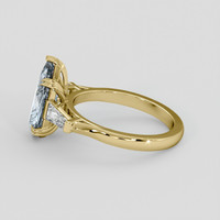 2.83 Ct. Greyish Blue Sapphire Ring, 18K Yellow Gold 4