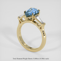 2.57 Ct. Blue Sapphire Ring, 18K Yellow Gold 2