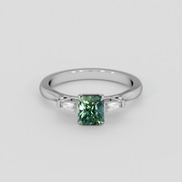 1.01 Ct. Bluish Green Sapphire Ring, 18K Yellow Gold 1